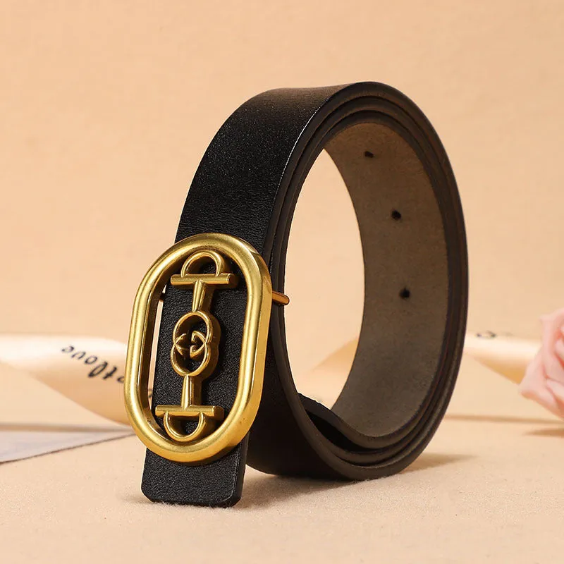 2023 retro women's belt ins net red style cowhide belt fashion jeans belt spot wholesale