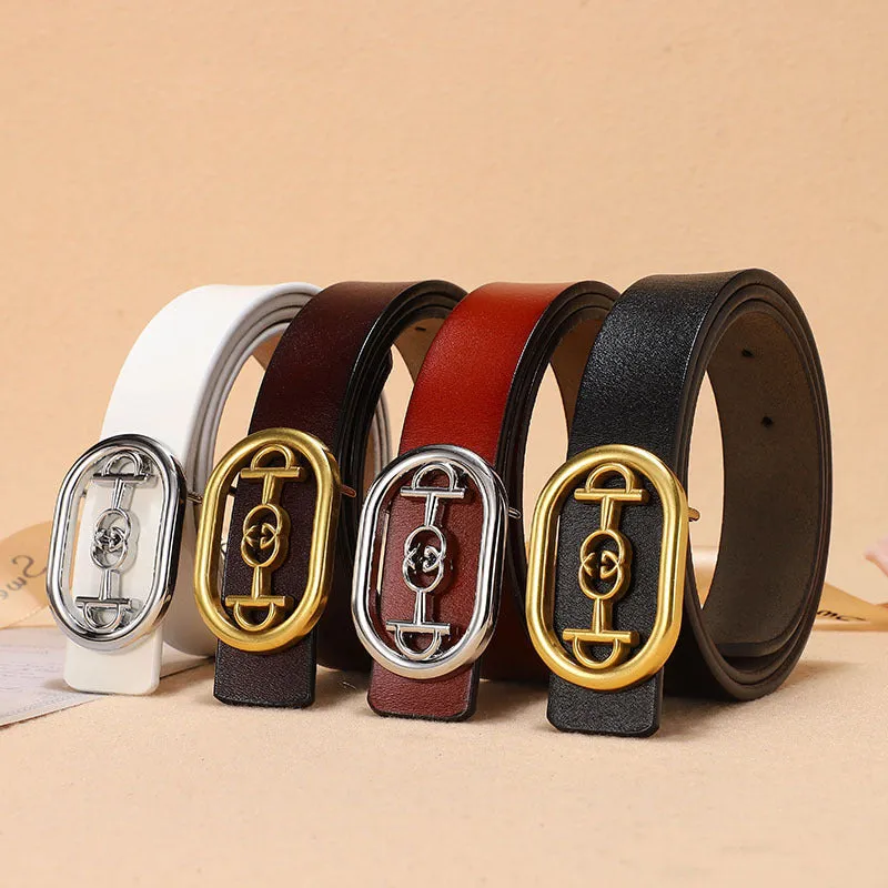 2023 retro women's belt ins net red style cowhide belt fashion jeans belt spot wholesale