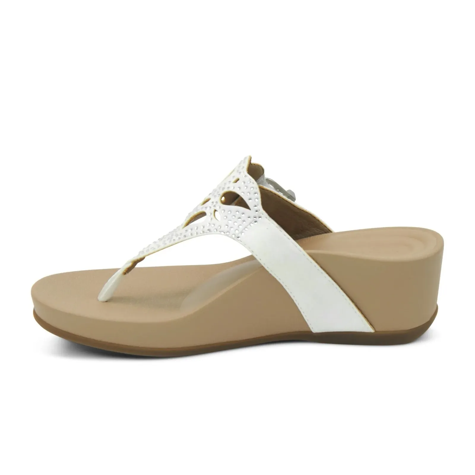 Aetrex Tasha Wedge Sandal (Women) - White