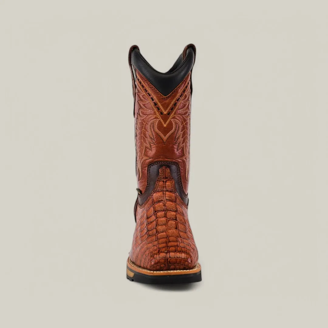 Alligator Print Cogñac Composite Toe - E6022