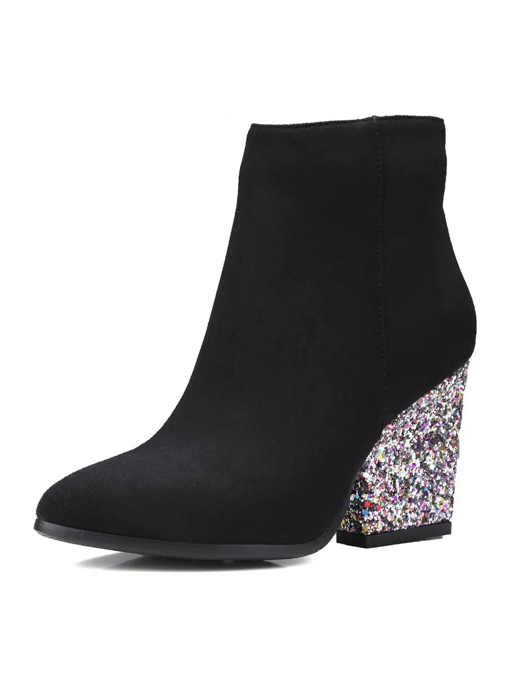 Ankle Boots Zipper Pointed Toe Glitter Martin Boots