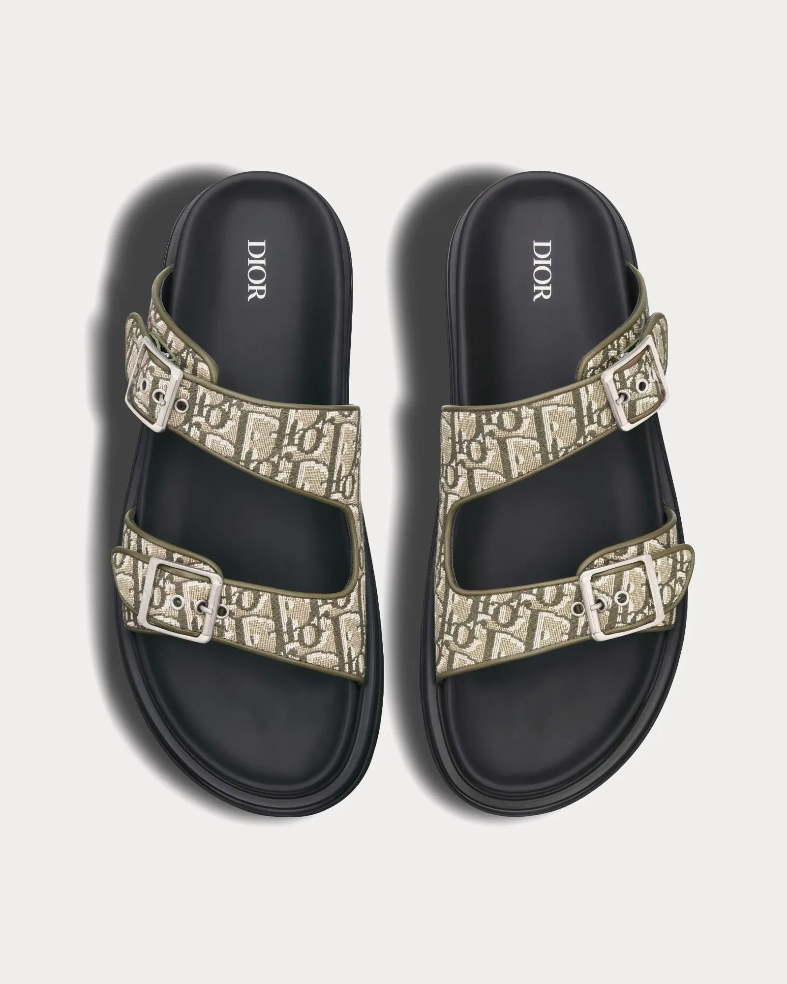 Aqua Khaki Dior Oblique Jacquard Sandals
