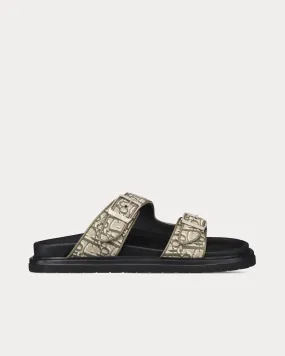 Aqua Khaki Dior Oblique Jacquard Sandals