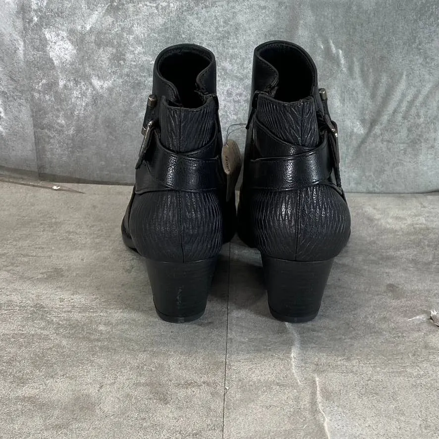 BARETRAPS Women's Black Reggie Slip-Resistant Round-Toe Block-Heel Boots SZ 6.5