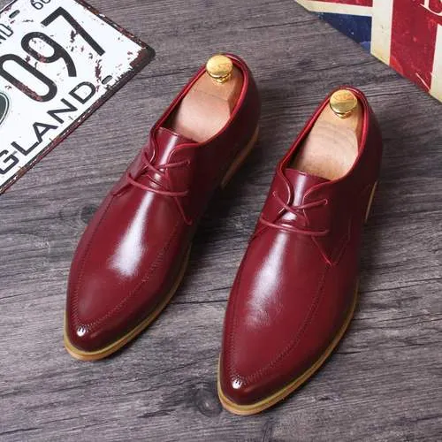 British retro pointed business casual leather shoes