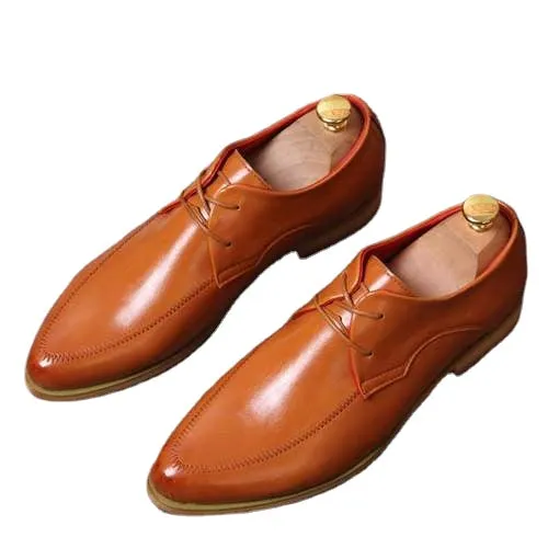 British retro pointed business casual leather shoes