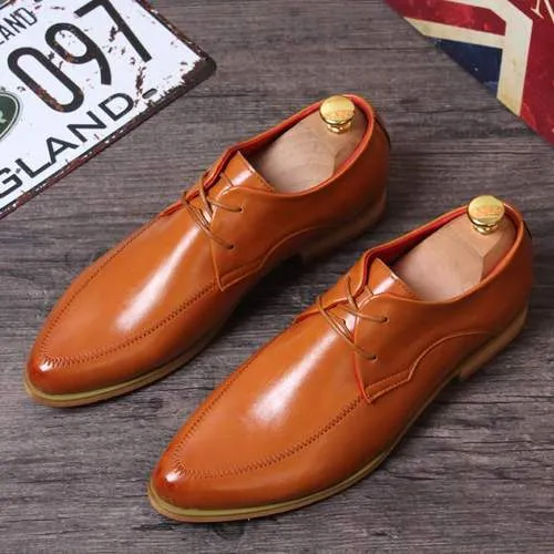 British retro pointed business casual leather shoes