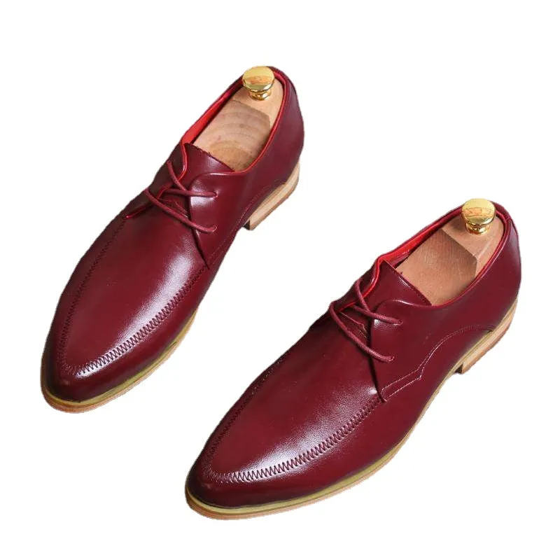 British retro pointed business casual leather shoes