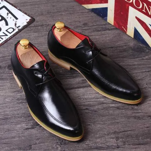British retro pointed business casual leather shoes