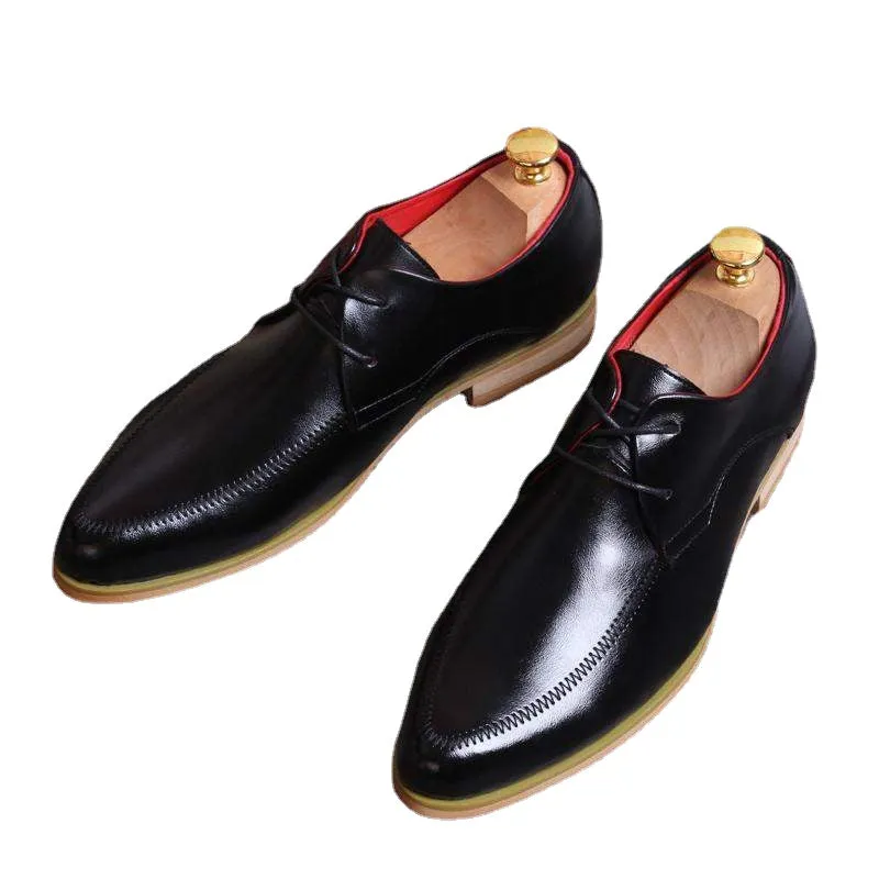 British retro pointed business casual leather shoes