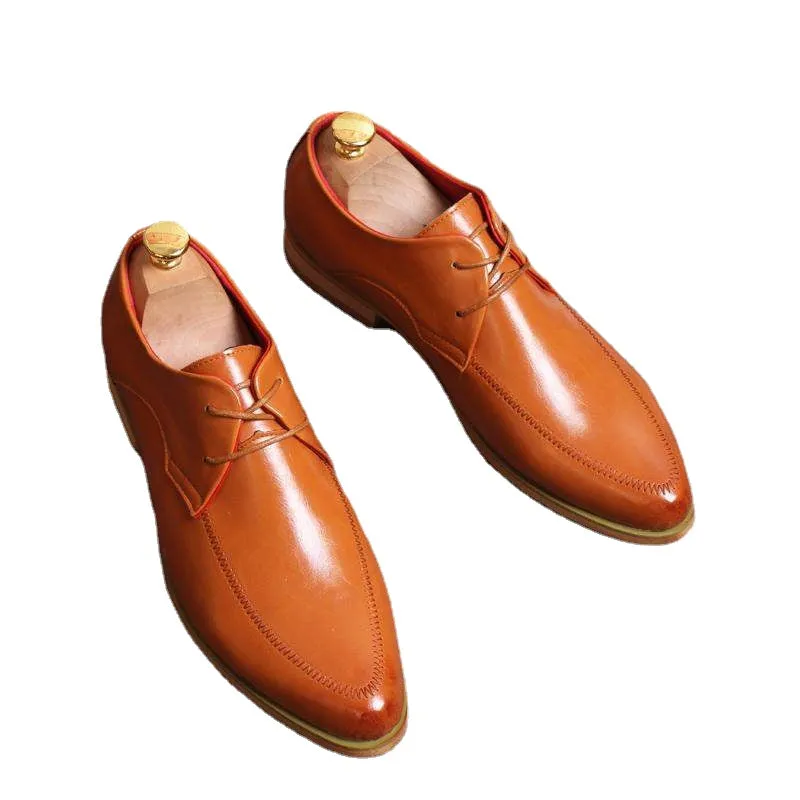 British retro pointed business casual leather shoes