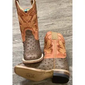 Cinch Kid’s Cowboy Boots Welt Stitched Ostrich Print
