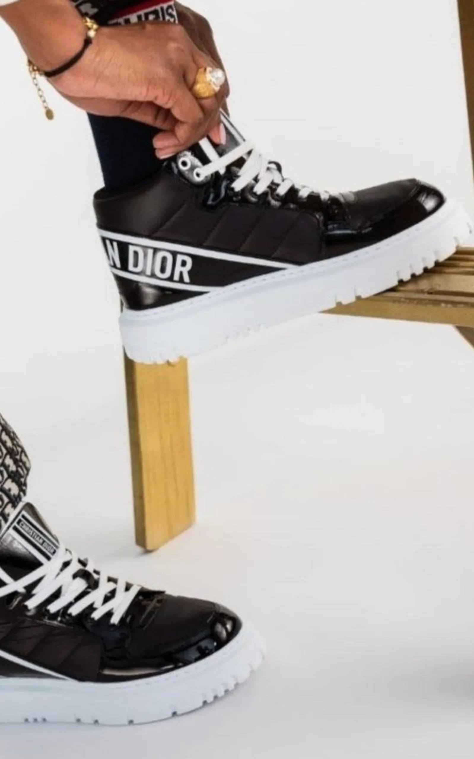 D-Player Black High-Top Sneakers