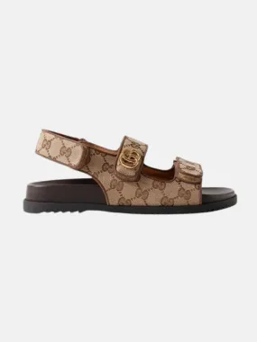 Embellished Canvas Jacquard Slingback Sandals