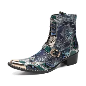 Fashionable cowhide Chelsea boots for men, foreign trade autumn and winter boots, pointed-toe British Martin boots, men's high-top short boots, suit leather shoes