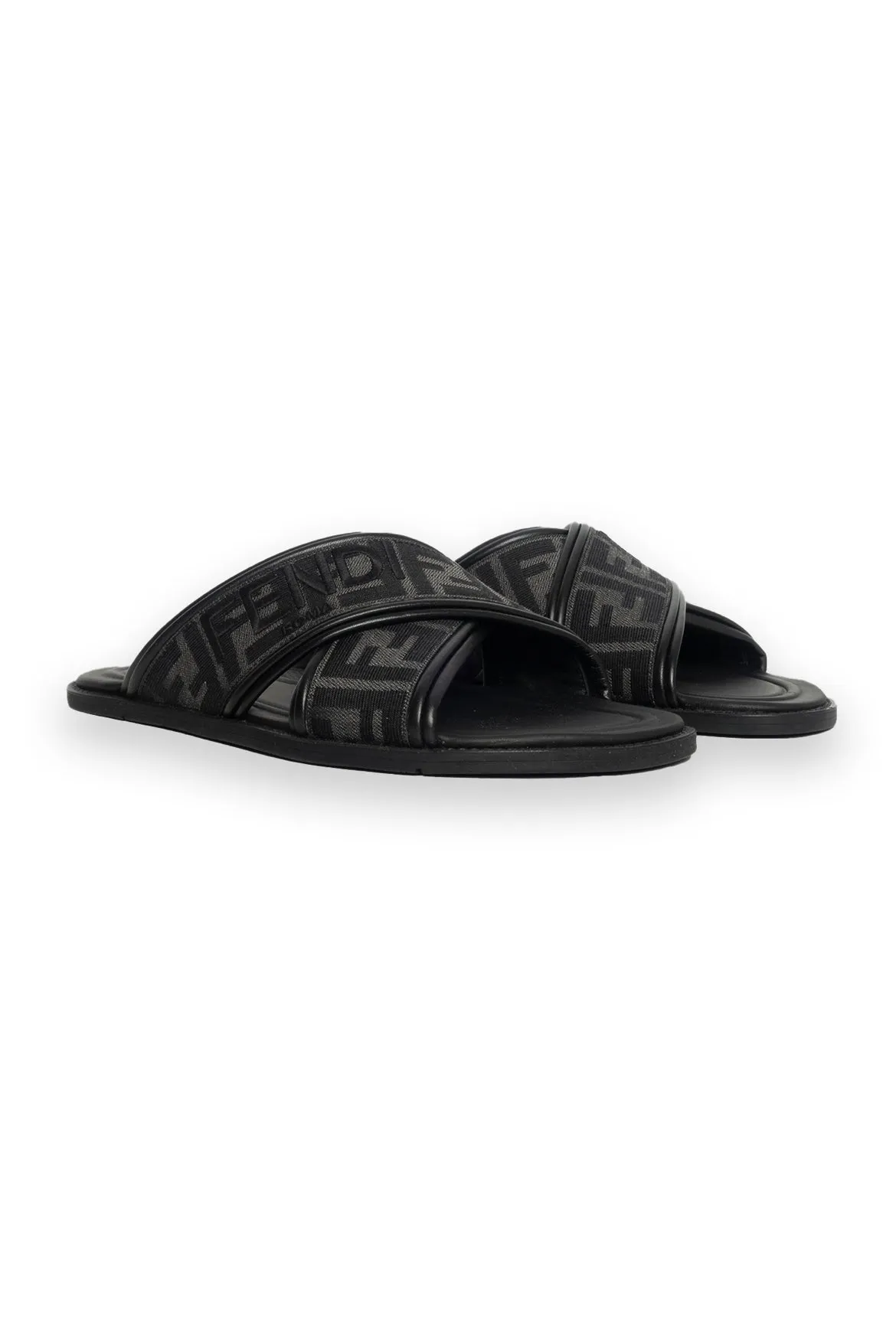 Fendi Men's Size 6 Zucca FF Logo Jacquard Slide Sandals