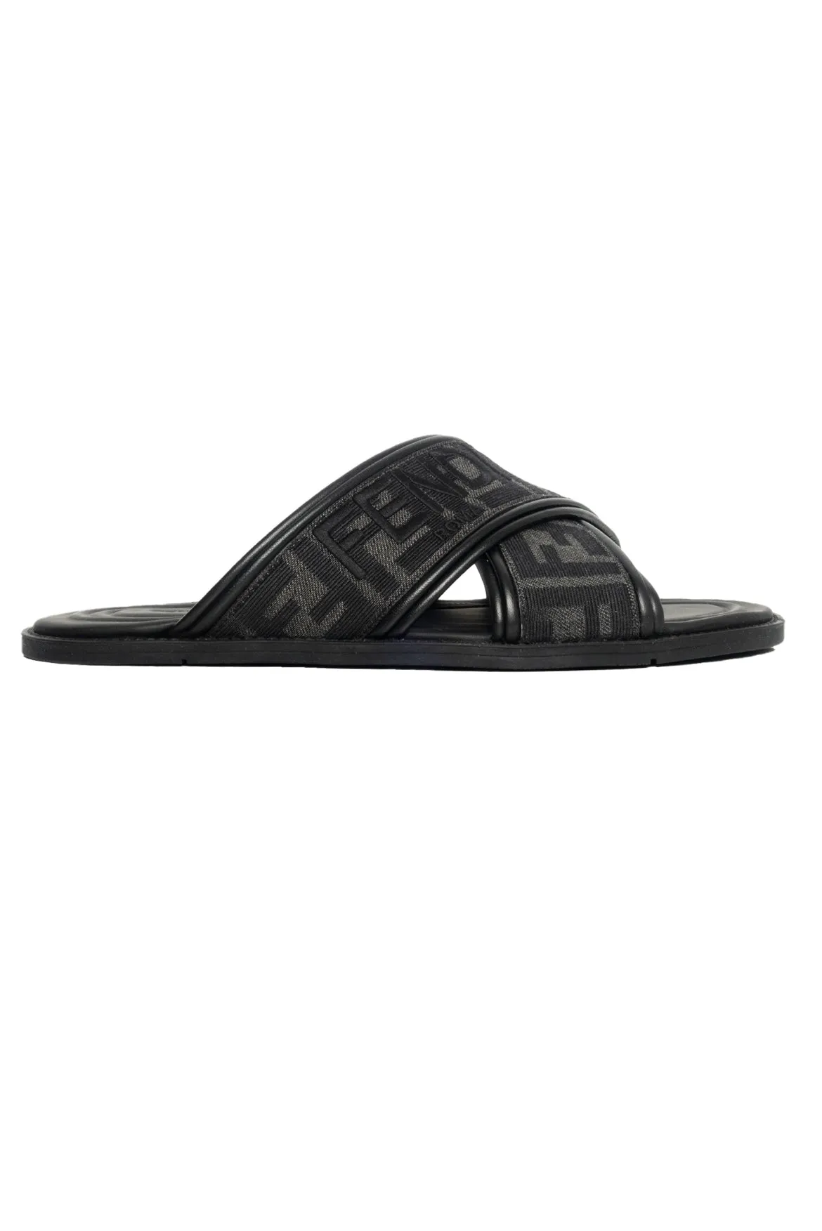 Fendi Men's Size 6 Zucca FF Logo Jacquard Slide Sandals