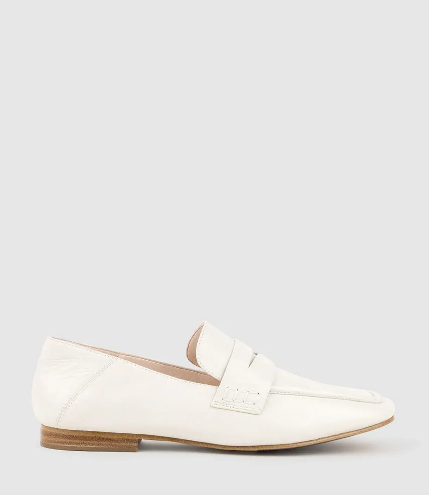 FINLAY Moccasin with Collapsible Back in Offwhite Calf