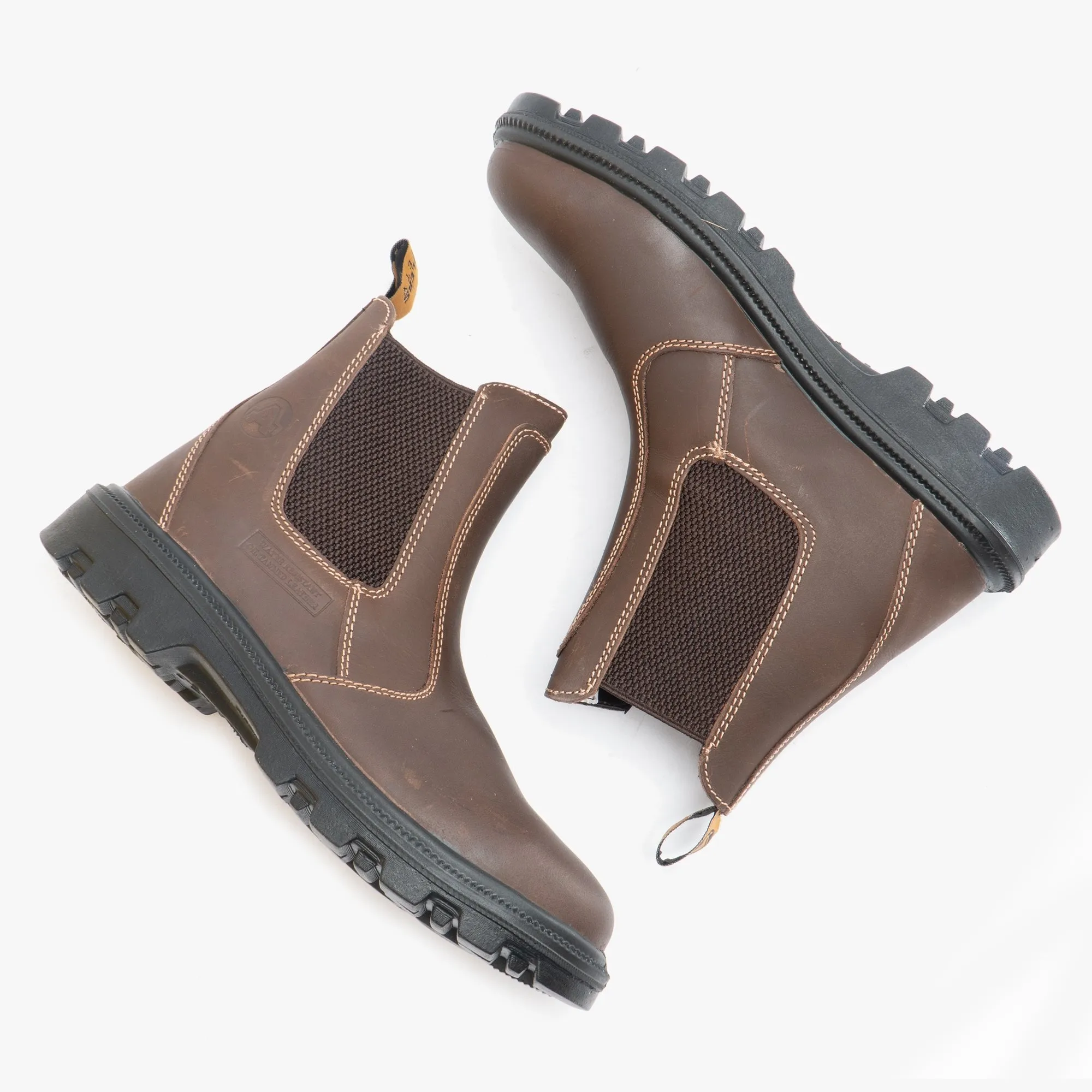 FS131 Mens Leather Safety Dealer Boots Brown