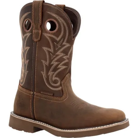 Georgia Boot Men's 11" Core 37 Western Steel Toe Waterproof Pull-On Work Boot
