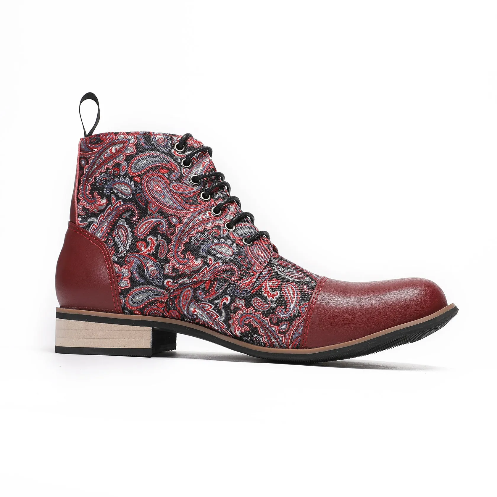 Guochao British leather high-top camouflage Martin boots men's shoes 2024 new platform leather boots trendy locomotive fashion boots