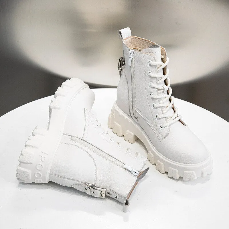 Handmade Genuine Leather Boots | Ankle Boots | Women Leather Shoes | Lace Up Casual Shoes | Short Booties | Military Boots | Leather Boots