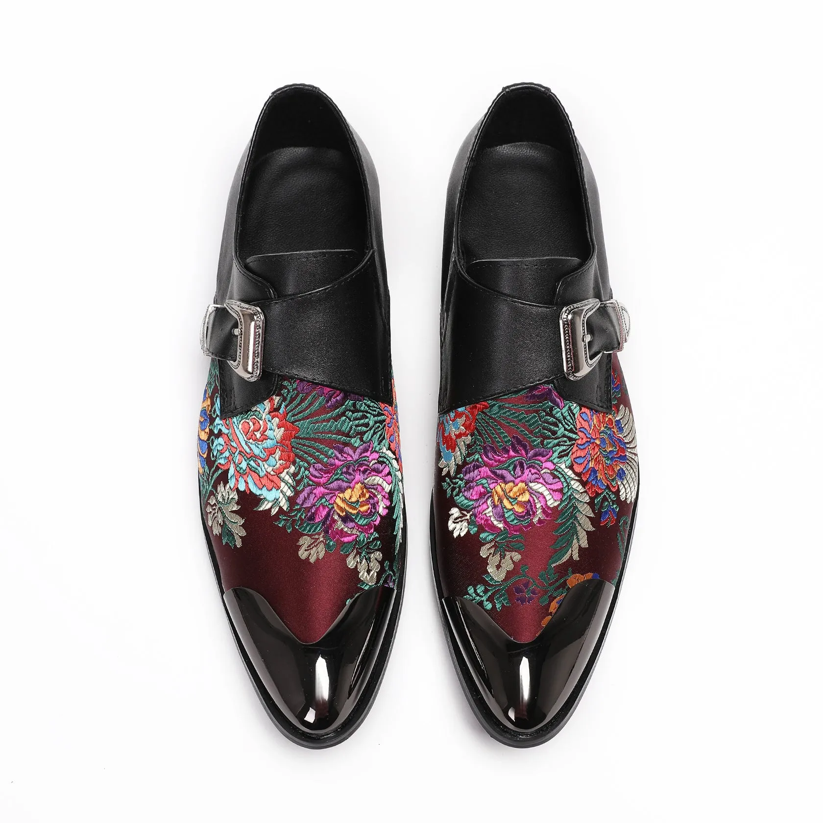 Italian handmade leather shoes men's printed British leather cowhide shoes business dress leather shoes banquet trendy men's shoes low