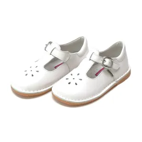 L'Amour Joy Classic Leather T-Strap Mary Jane White