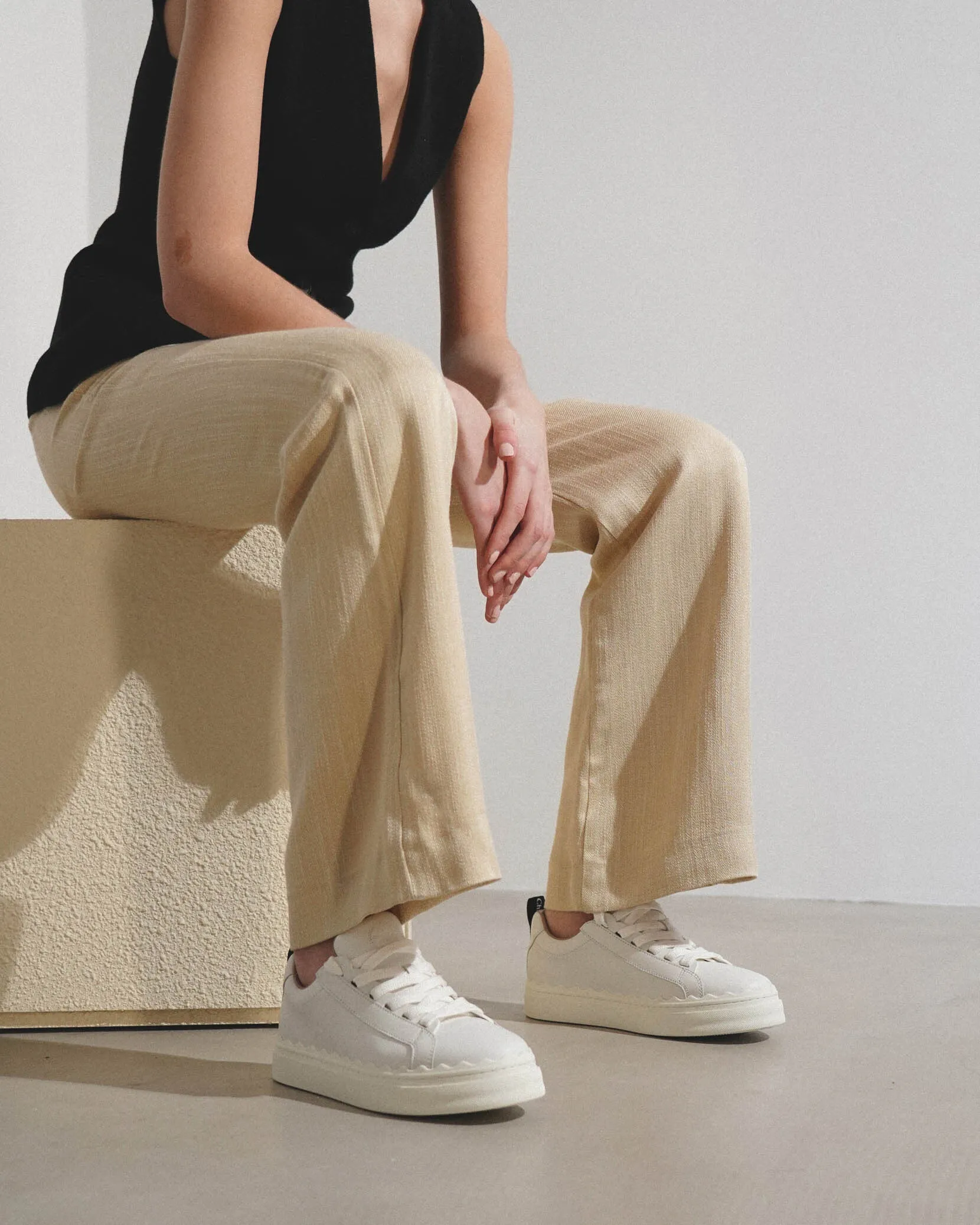 Lauren white leather sneakers