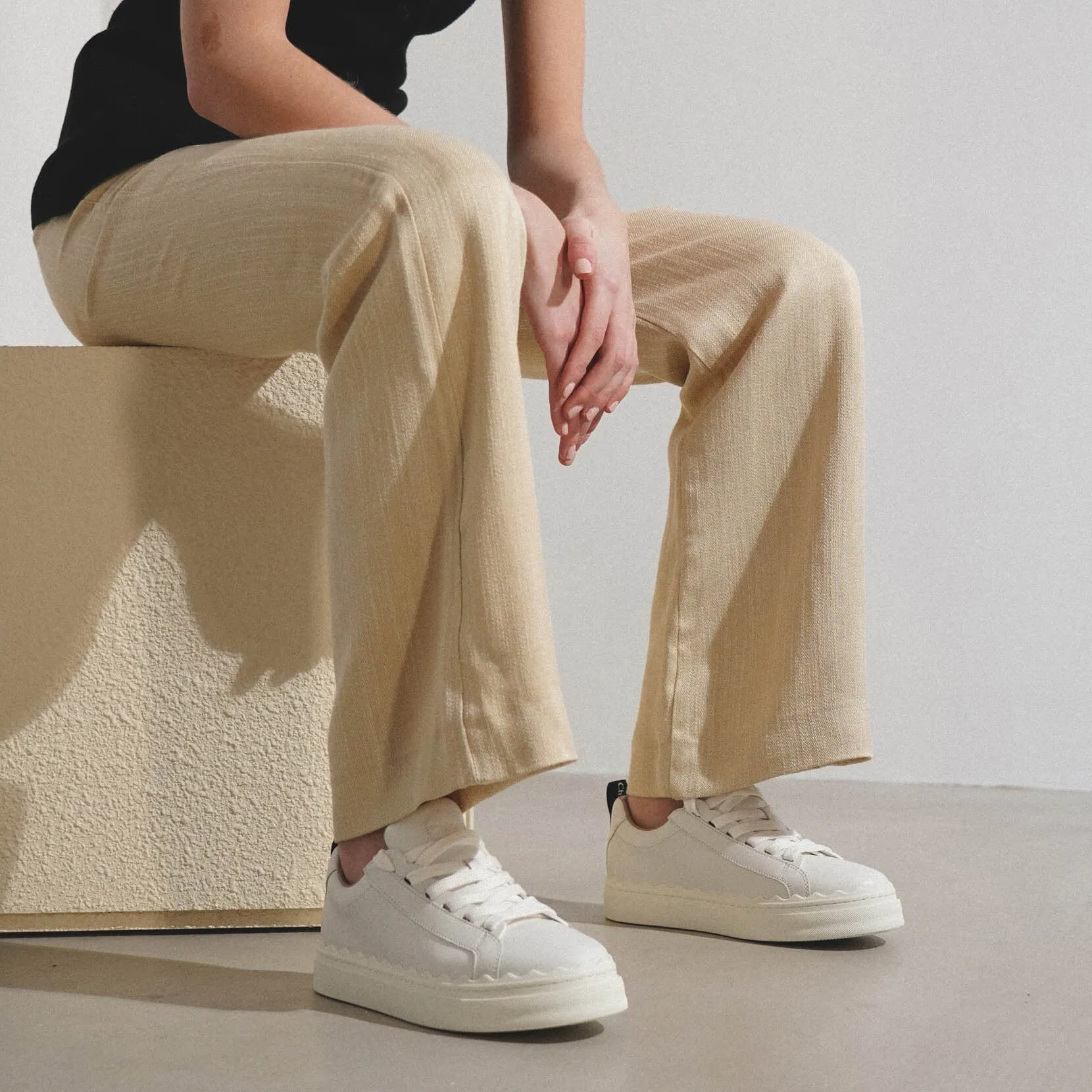 Lauren white leather sneakers