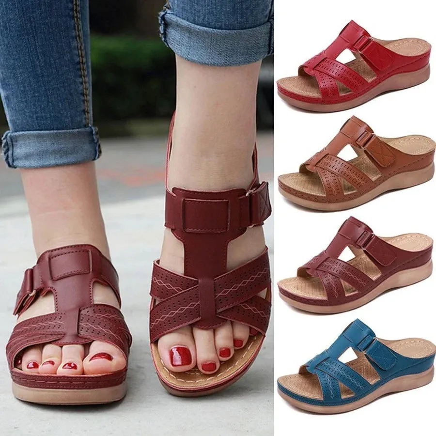 Leather Soft Footbed Arch Support Sandals 2024