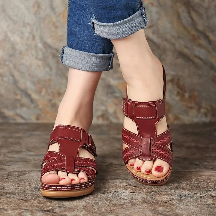 Leather Soft Footbed Arch Support Sandals 2024