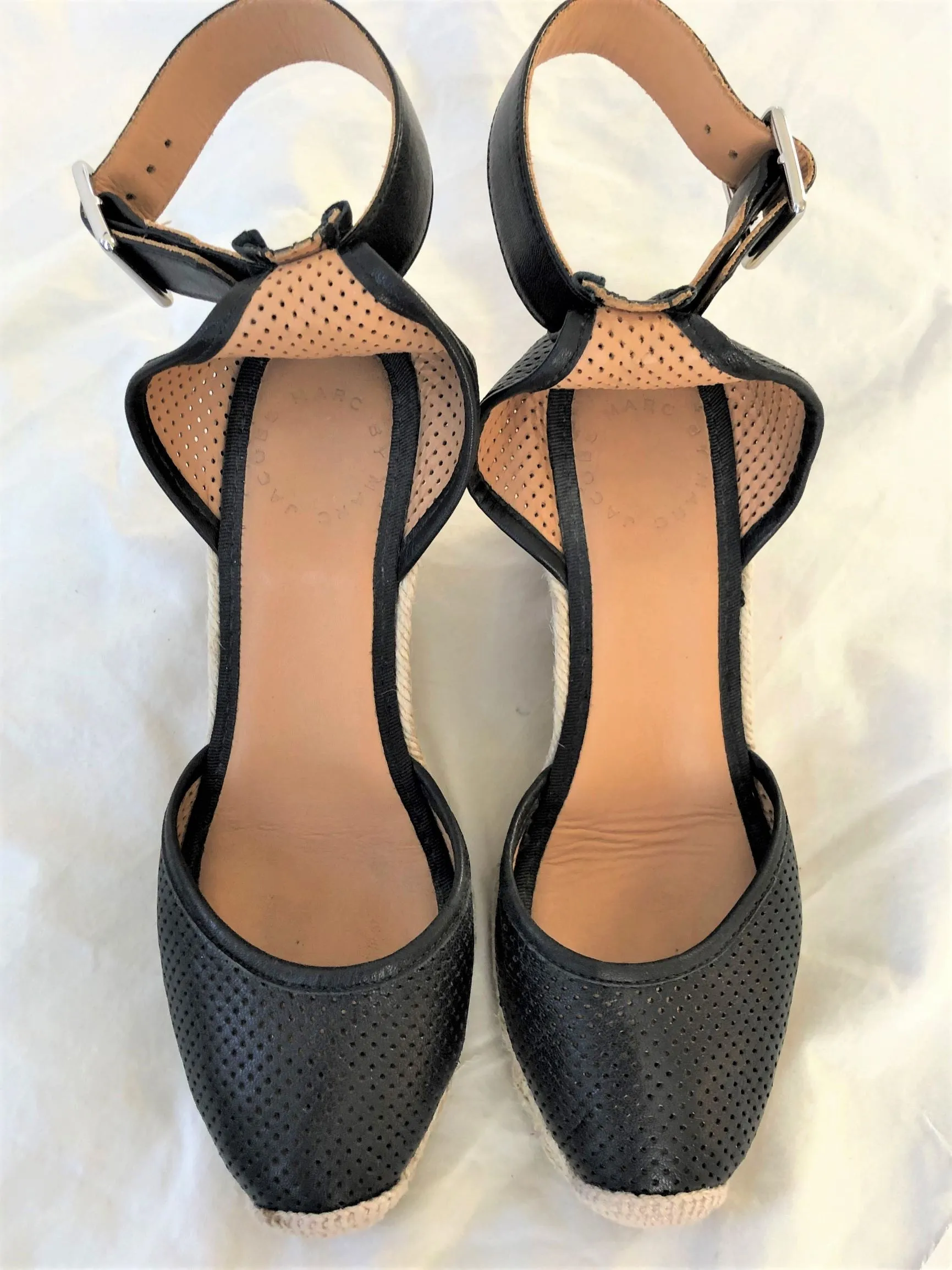 Marc by Marc Jacobs Size 6.5 Black Leather Espadrilles