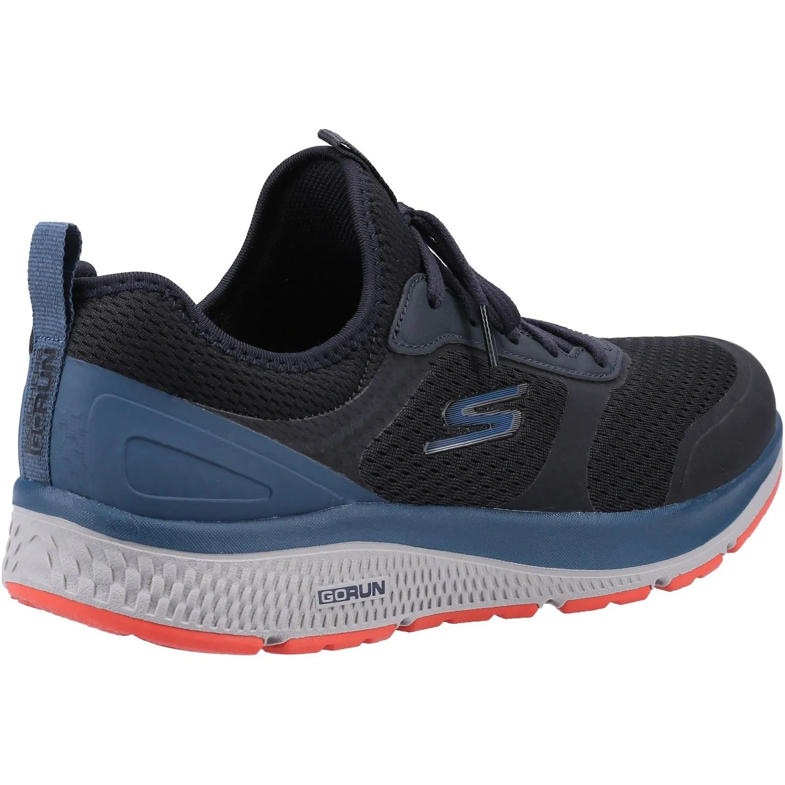 Men's Wide Fit Skechers 220102 GOrun Consistent Trainers - Black/Blue