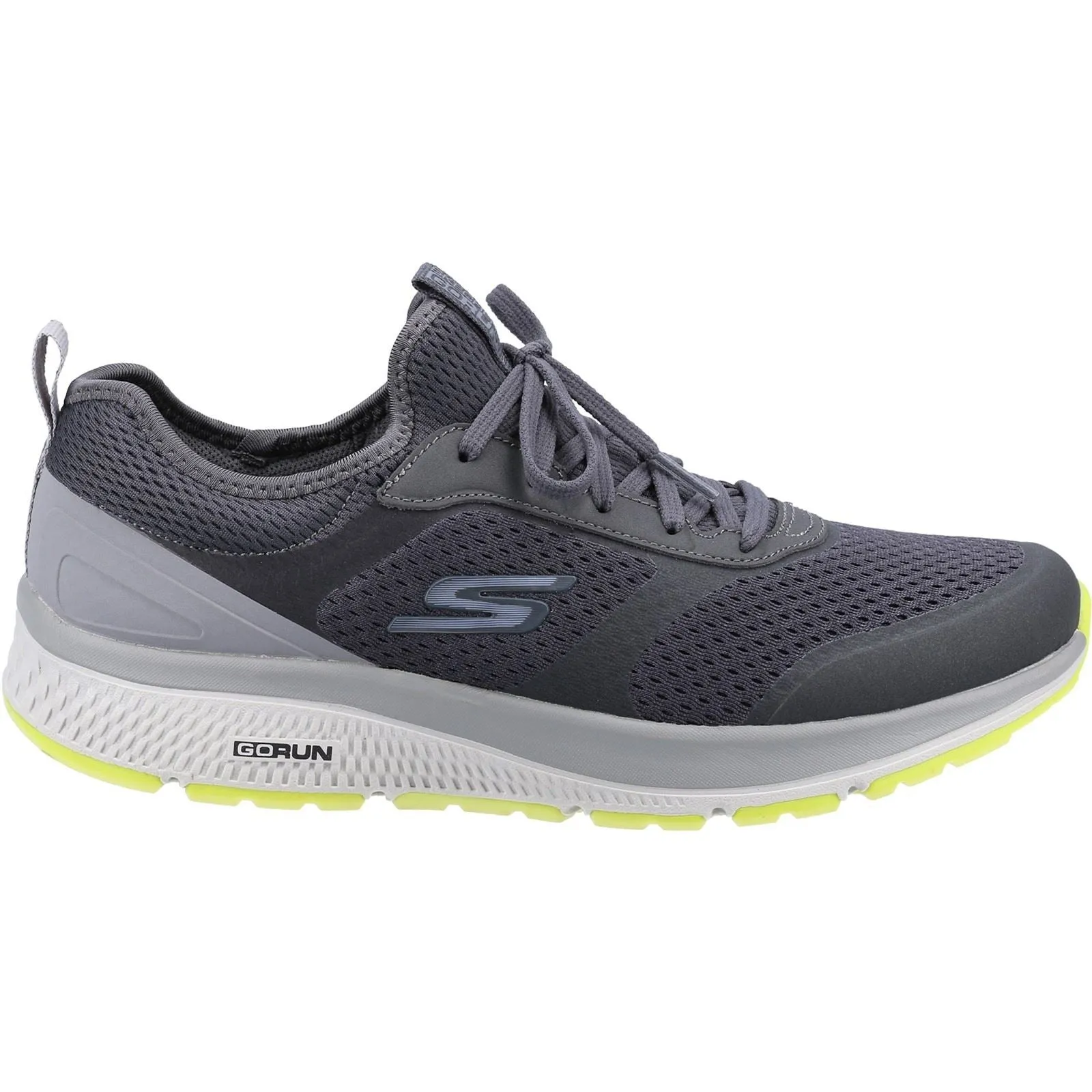 Men's Wide Fit Skechers 220102 GOrun Consistent Trainers - Charcoal/Lime