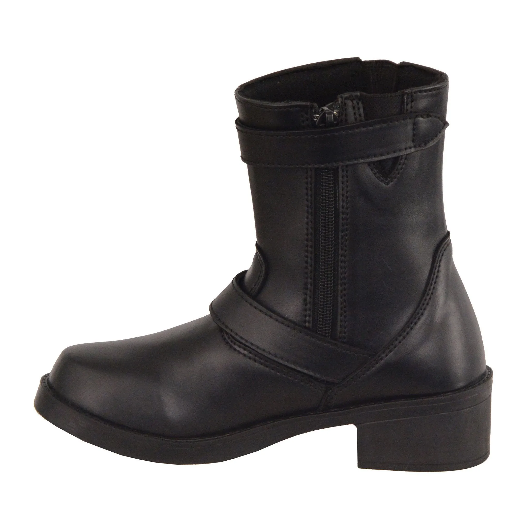 Milwaukee Boots-MBK9290-Kids Black Classic Engineer Style Biker Boot