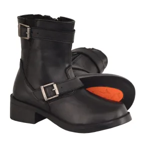 Milwaukee Boots-MBK9290-Kids Black Classic Engineer Style Biker Boot