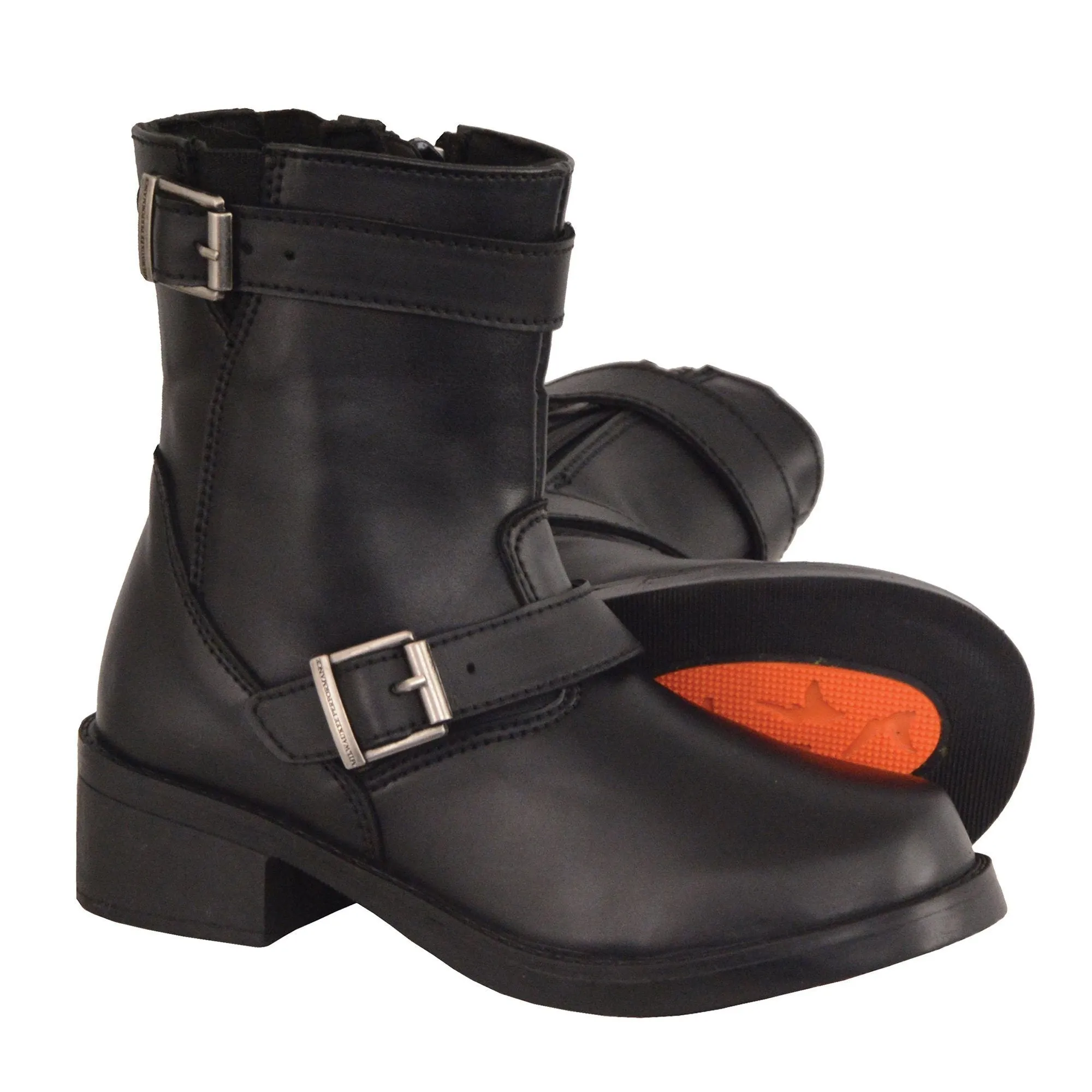 Milwaukee Boots-MBK9290-Kids Black Classic Engineer Style Biker Boot