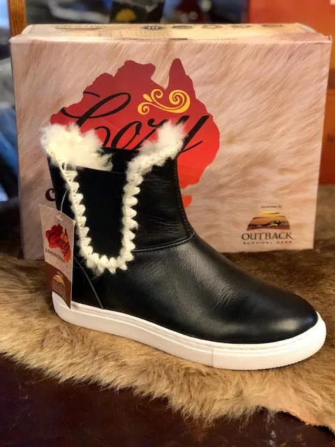Outback Survival Gear - Women's Juliet Slip-On Leather Sheepskin-Lined Boots