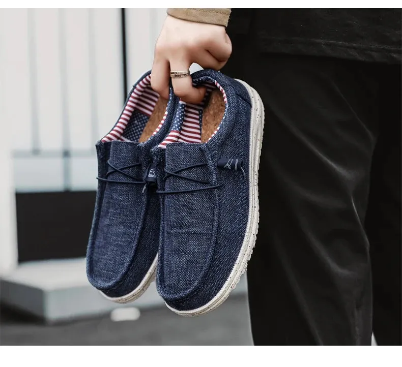 Patriotic slip on boat shoes loafers