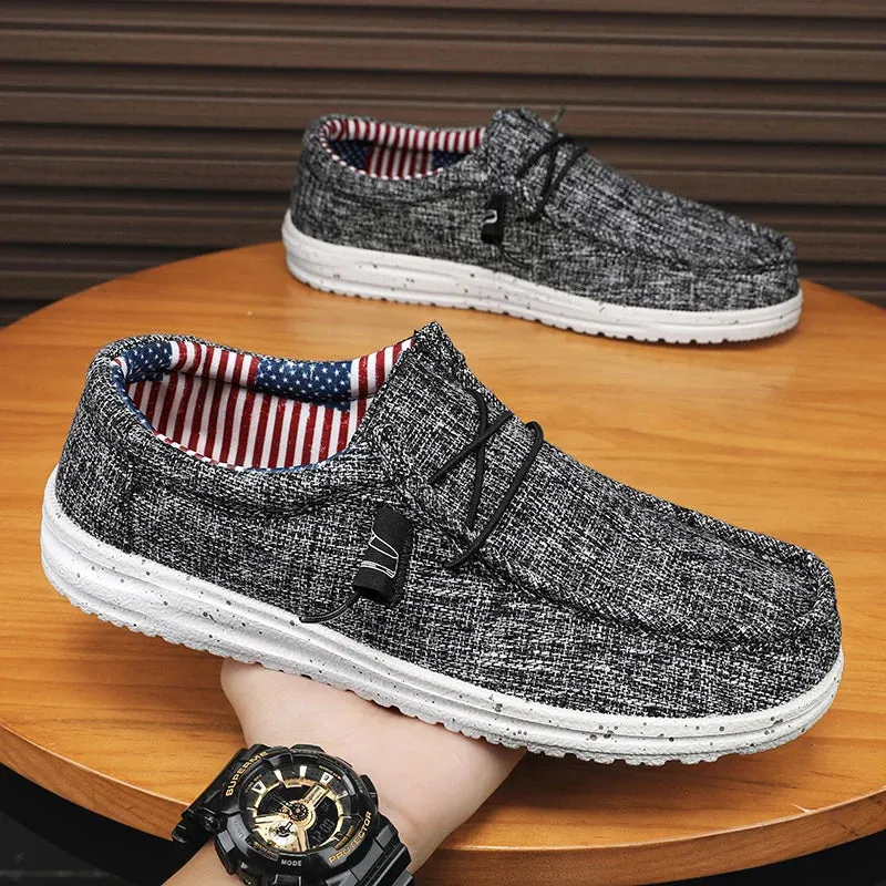 Patriotic slip on boat shoes loafers