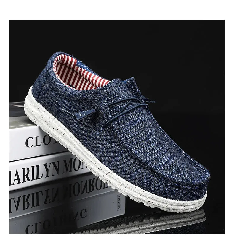 Patriotic slip on boat shoes loafers