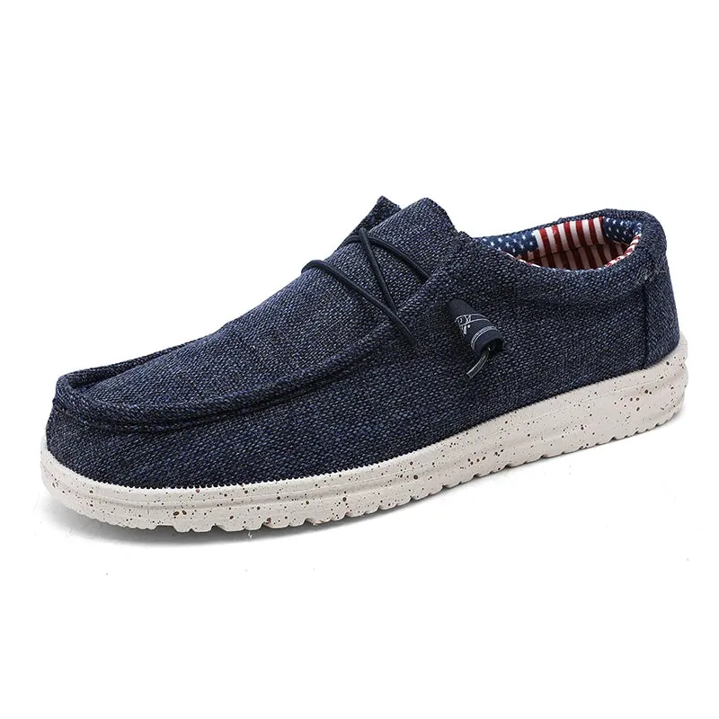 Patriotic slip on boat shoes loafers