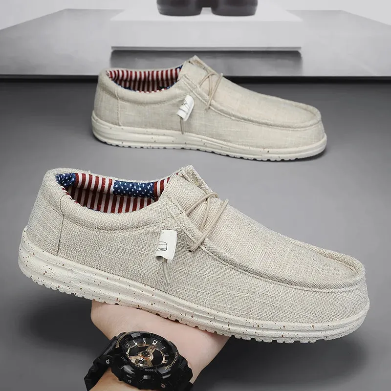 Patriotic slip on boat shoes loafers