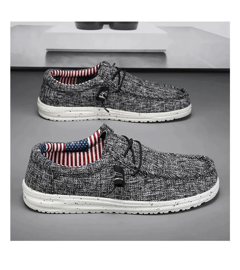 Patriotic slip on boat shoes loafers
