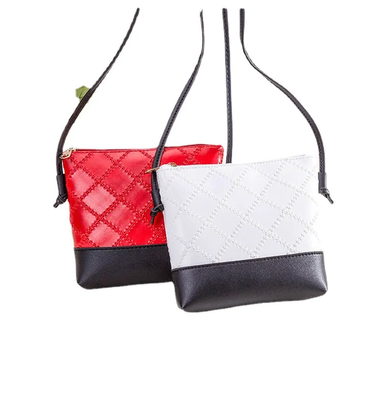 Popular new style women's bag single shoulder crossbody bag embossed rhombus retro bucket bag