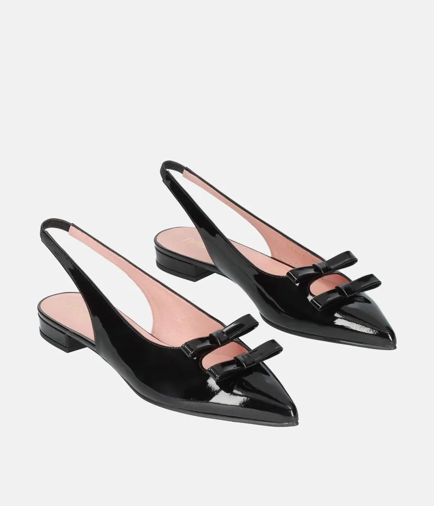 Pretty Ballerina Fabulous Black Patent Slingbacks