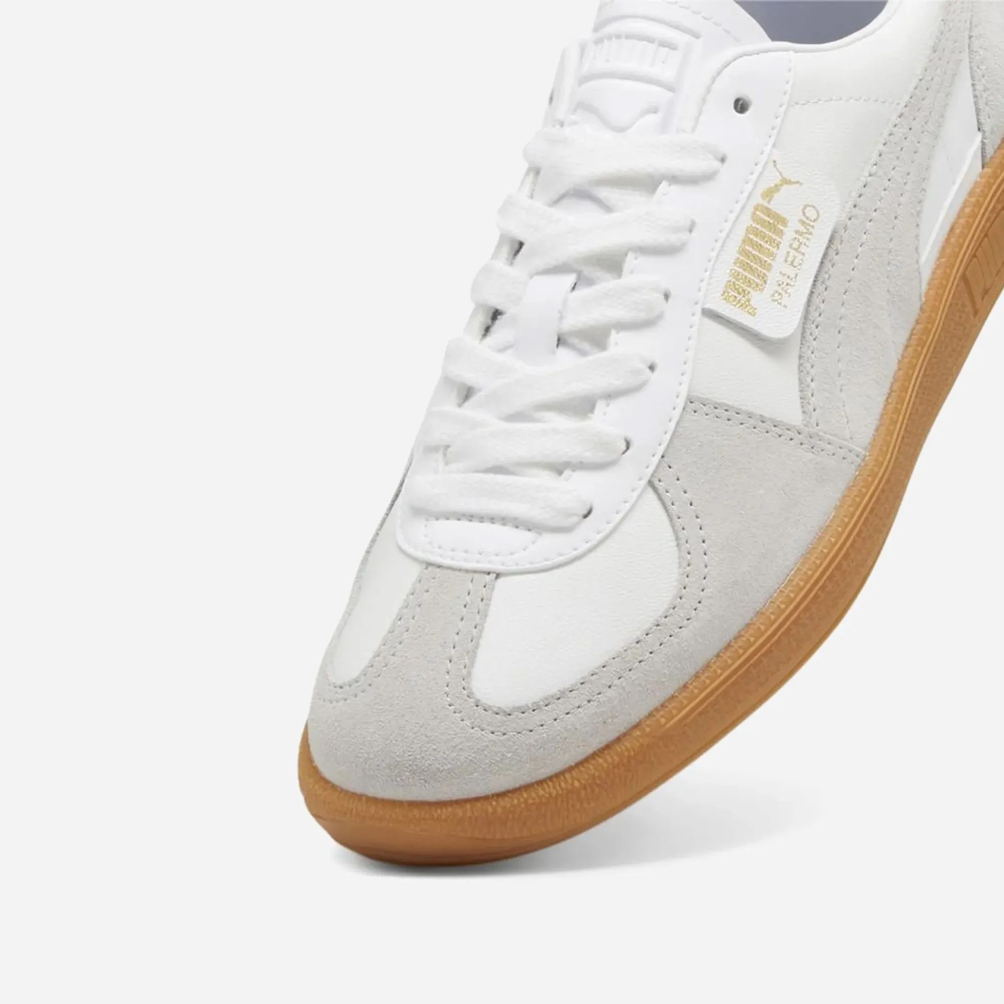 Puma Palermo Lth Unisex Sneakers White-Glacial Gray-Gum