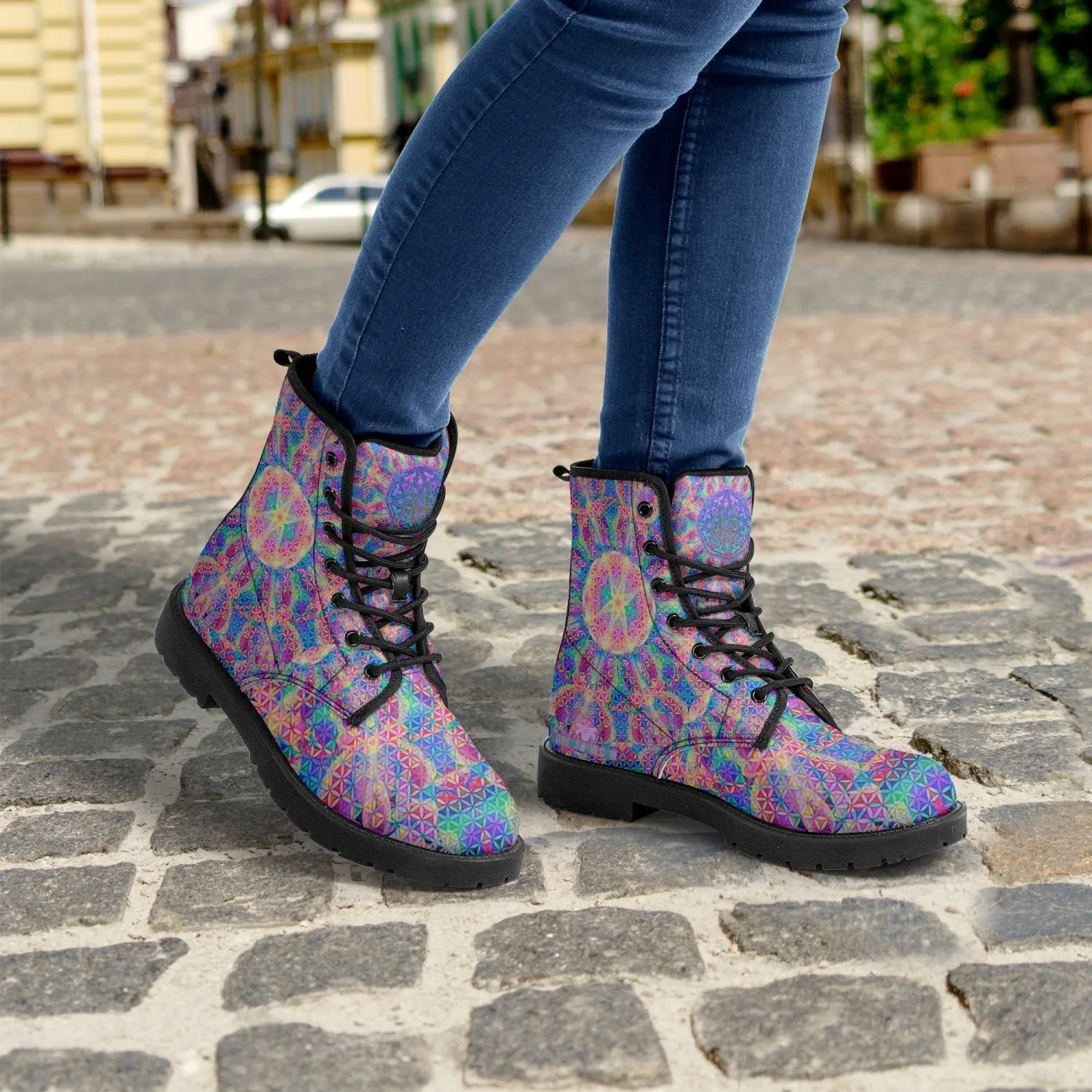 Rainbow Flower of Life Boots
