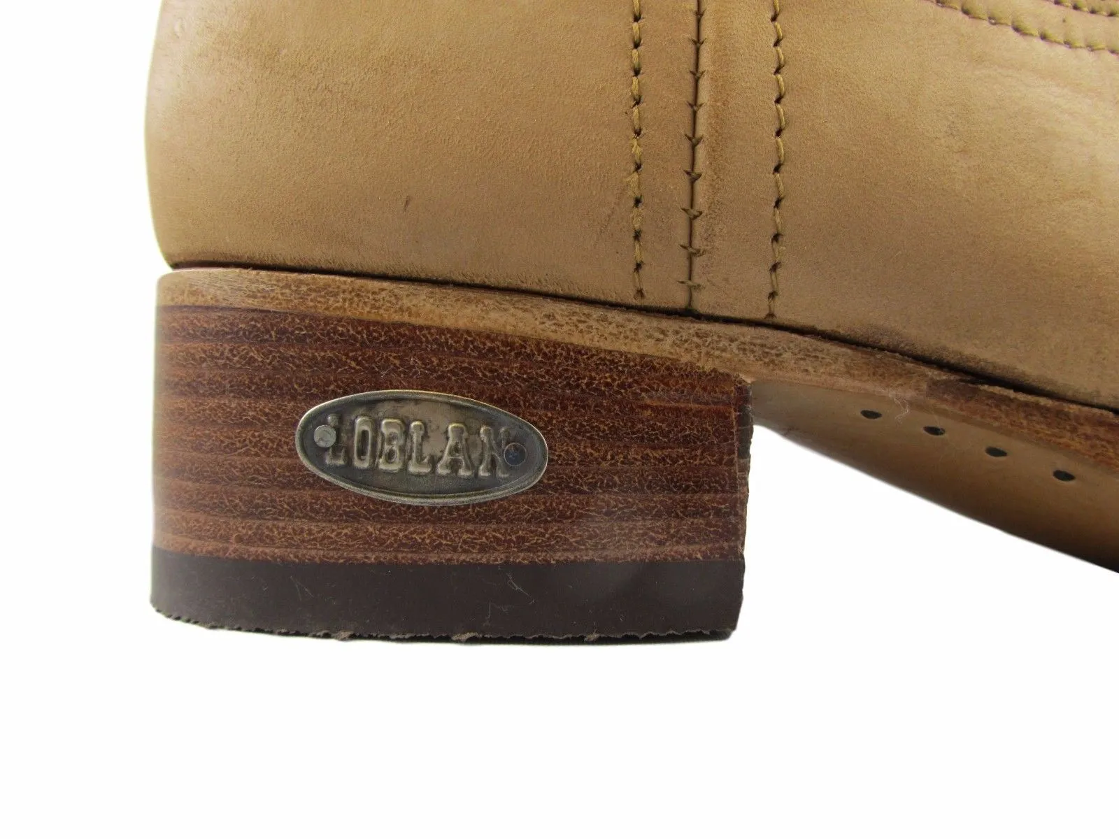 Rare Loblan 637 Tan Leather Men'S Ladies Cowboy Boots Classic Unisex Western